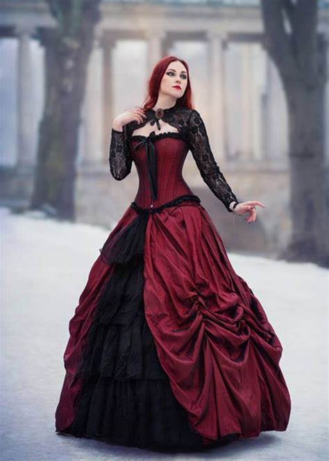 black and red gothic dress